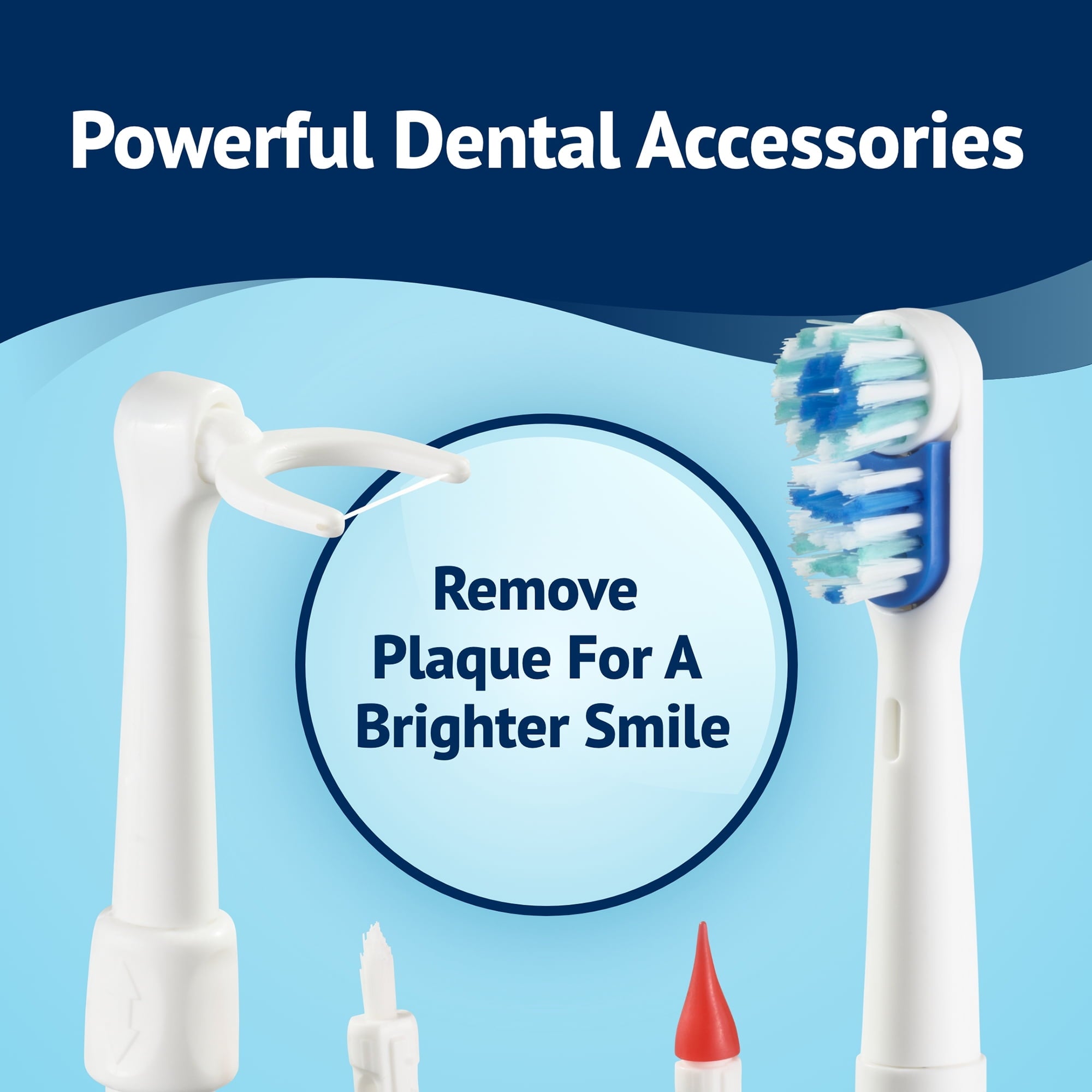 Equate Dual Motion Power Oral Care Kit with Interdental Tools, Soft Bristles