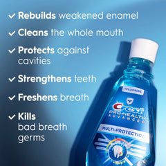 Crest Pro-Health Advanced Multi-Protection Fluoride Mouthwash, Alcohol-Free Oral Rinse, Fresh Mint Flavor, 1L (33.8 fl oz)