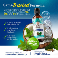 GuruNanda Oil Pulling with Cocomint, Essential Oils & Vitamins D3,E,K2 - Natural Mouthwash - 8 fl oz