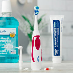 Equate Dual Motion Power Oral Care Kit with Interdental Tools, Soft Bristles