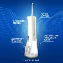 GuruNanda Dental Water Flosser 4.0 with Concentrated Mouthwash Pods - 300mL Tank - White
