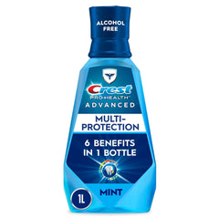 Crest Pro-Health Advanced Multi-Protection Fluoride Mouthwash, Alcohol-Free Oral Rinse, Fresh Mint Flavor, 1L (33.8 fl oz)